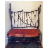 Natural Wood & Leather Bench