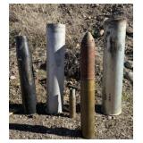 Various Inert Artillery Shells Casings