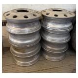 (8) 24.5 Stud Piloted Aluminum Wheels