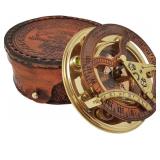 Antique Brass & Copper Sundial Compass Replica
