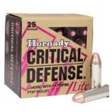 9MM LUGER | 25 RDS HORNADY CRITICAL DEFENSE LITE