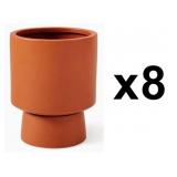 (8) PLANTERS - BISHOP PEDESTAL - TERRACOTTA