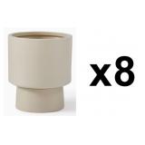 (8) PLANTERS - BISHOP PEDESTAL - MATTE SAND - 15"