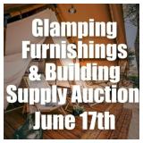 Glamping Furnishings & Building Supply Auction
