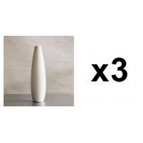 (3) "Bead" White Matte Ceramic Vases