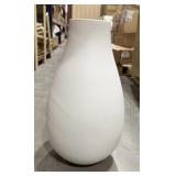 (1) VASE - PURE WHITE CERAMIC - LARGE RAINDROP
