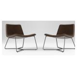(2) Slope Leather Lounge Chairs