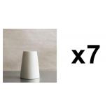 (7) "Squat" White Matte Ceramic Vases