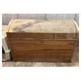Vintage Wooden Domed Lid Trunk