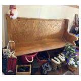 Wood Bench W/ Contents