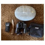 Hot Water Bottle, Binoculars, Knife