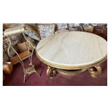 Stone Top Coffee Table & Plant Stand