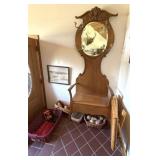 Oak Hall Tree w/ Decor