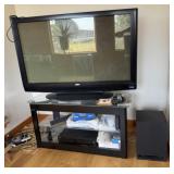 50" Sanyo TV, TV Stand, Blue Ray Player, Speakers