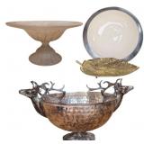 Silver Plated Stag Bowl & Misc Bowls