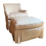Skirted Chair & Ottoman Set