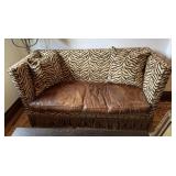 Zebra Print High Back Sofa