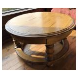 Round Rustic Wood Coffee Table
