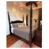 Carved Four-Poster King Bed