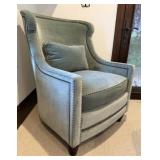 Velvet Wingback Accent Chair
