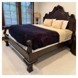 Traditional Dark Wood King Bed
