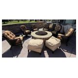 (6) Patio Chairs w/ (2) Footstools