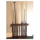 Sportcraft Pool Cue Rack W/ Cues