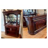 Marble Top Bar & Lighted Back Bar Set