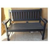 YEFU Patio Bench w/ Cup Holders