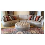 Rachlin Classics Curved Sectional Sofa w/ Ottoman