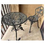 Metal Bistro Chairs & Table