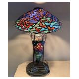 Butterfly & Flower Stained Glass Style Lamp