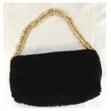 Linda Richards Shearling Chain Clutch