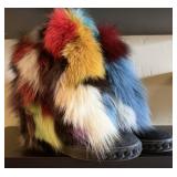 Casadei Multi-Color Patchwork Fur Boots