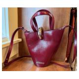 Jacquemus Leather Le Petit Bombola Burgundy