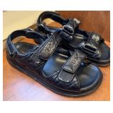 Chanel Black Leather Dad Sandals