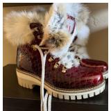 NIS Croco Red Ankle Boots