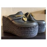 Moschino Espadrille Black Platform Mules