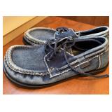 Loewe Denim Distressed Accents Boat Shoes