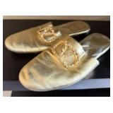 Valentino Vlogo Signature Metallic Slippers