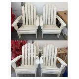(4) White Adirondack Chairs