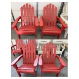 (4) Red Adirondack Chairs