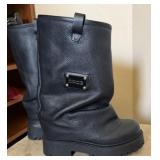 CristianZeroTre Chunky Leather Boots Black