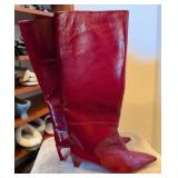 Christian Louboutin Red Soft Patent Boots