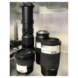 (4) Camera Lenses: 400mm, Af-dt 18-70,