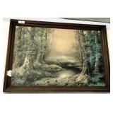 Framed Forest Painting By Slater