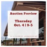 Auction Preview Thursday Oct. 4th 9-5