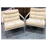 Mid-Century Modern Living Room Chairs (Ivory)