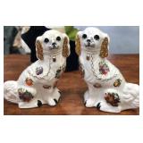 Pair of English Staffordshire Porcelain Dogs