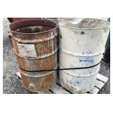 (2) Metal Barrels & Rebarb Caps